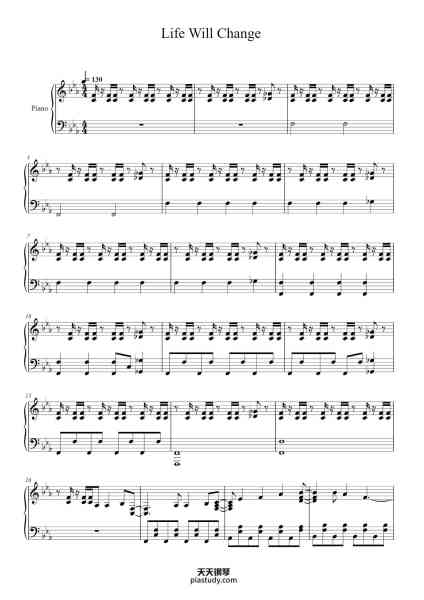 “Life Will Change (Vocal version)”钢琴谱-Song by: Shoji Meguro-免费下载-天天钢琴