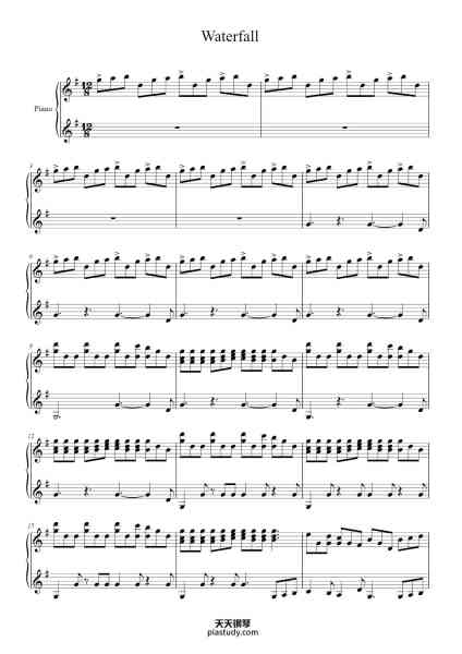 “Waterfall”钢琴谱-Jon Schmidt-免费下载-天天钢琴