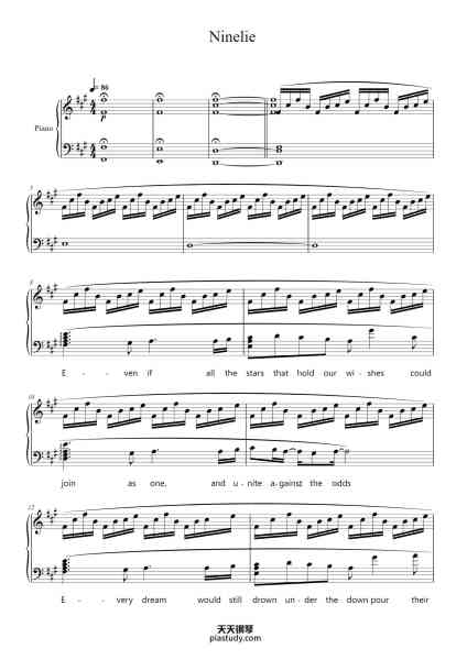 “Ninelie”钢琴谱-Original Artist: Aimer & Chelly (EGOIST) Arr. Screamingpiano Eng lyrics. AmaLee-免费下载-天天钢琴