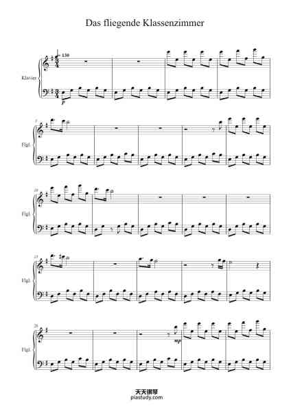 “Das fliegende Klassenzimmer - Overture”钢琴谱-Niki Reiser-免费下载-天天钢琴