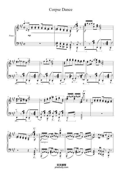 “Corpse Dance”钢琴谱-Kikuo (き く お)
Arr.: freide (Youtube)
Transcription & Edits: Shawn-免费下载-天天钢琴