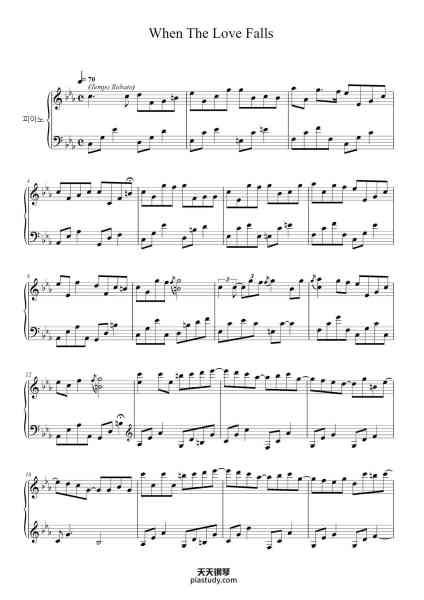 “When The Love Falls”钢琴谱-Yiruma-免费下载-天天钢琴