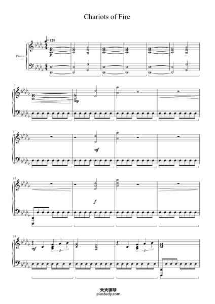 “Chariots of Fire”钢琴谱-Vangelis-免费下载-天天钢琴