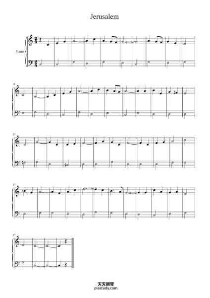 “Jerusalem”钢琴谱-Misc Traditional-免费下载-天天钢琴
