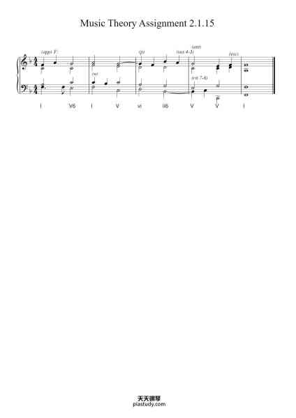 “Music Theory Assignment 2.1.15”钢琴谱-Mikayla Kelemen-免费下载-天天钢琴