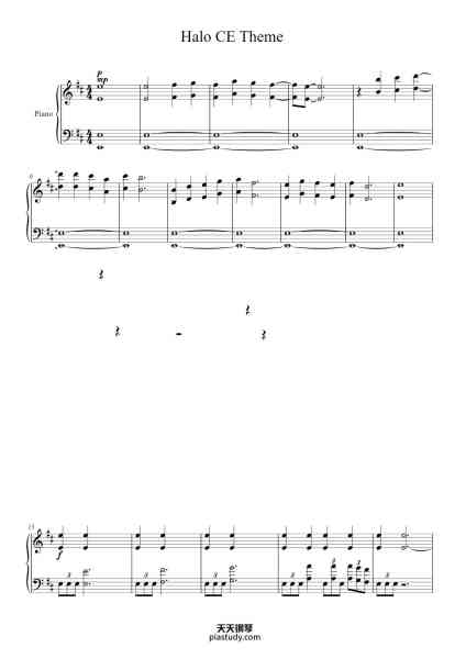 “Halo CE Theme”钢琴谱-Martin O'Donnell-免费下载-天天钢琴