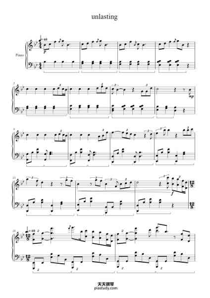 “unlasting”钢琴谱-LiSA-免费下载-天天钢琴