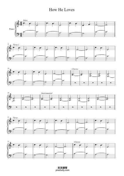 “How He Loves”钢琴谱-David Crowder Band-免费下载-天天钢琴