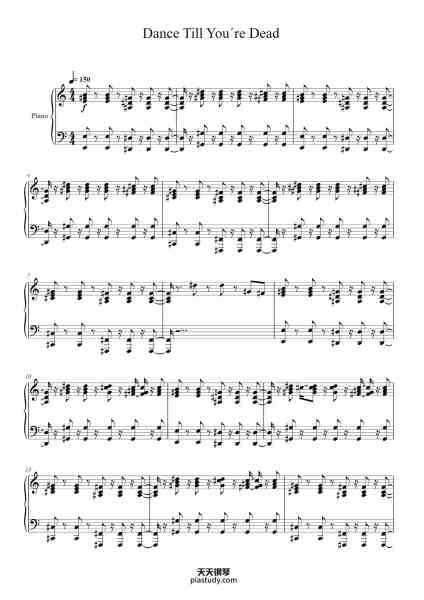 “Dance Till You´re Dead”钢琴谱-Partitura original: grande1899-免费下载-天天钢琴