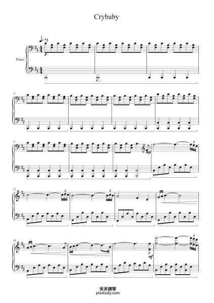 “Crybaby”钢琴谱-Countermelody-免费下载-天天钢琴