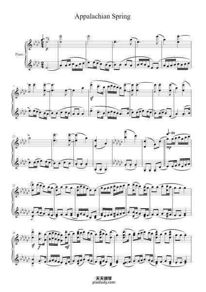 “Appalachian Spring (Part 7)”钢琴谱-Aaron Copland
arr. Andrew Lee-免费下载-天天钢琴