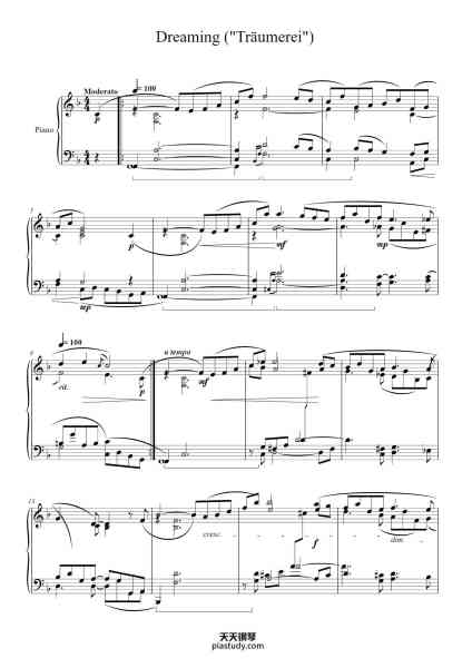 “Kinderszenen, Op. 15: No. 7, Träumerei”钢琴谱-Robert Schumann-免费下载-天天钢琴