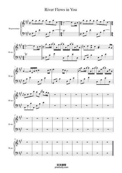 “River Flows in You”钢琴谱-Yiruma-免费下载-天天钢琴