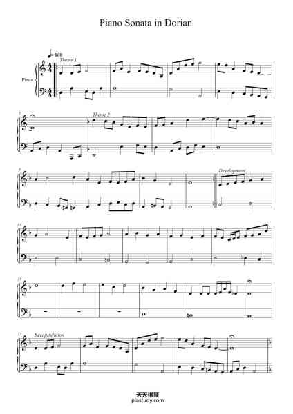 “Piano Sonata in Dorian”钢琴谱-Ryan Eaton-免费下载-天天钢琴
