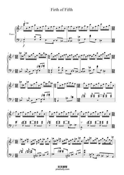 “Firth of Fifth”钢琴谱-Transcribed By Michael Fitzpatrick -免费下载-天天钢琴