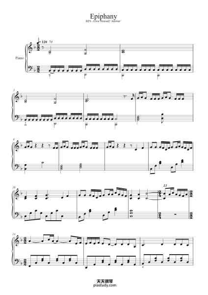 “Epiphany”钢琴谱-Arr. byYayaPiano-免费下载-天天钢琴