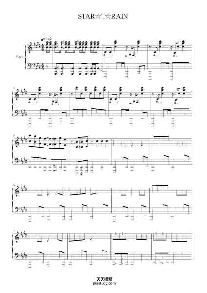 “STAR☆T☆RAIN”钢琴谱-Arranged by
Karson Chan-免费下载-天天钢琴