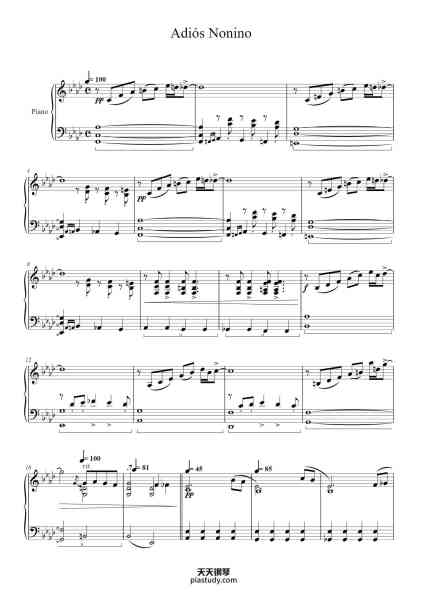 “Adiós Nonino”钢琴谱-Astor Piazzolla-免费下载-天天钢琴