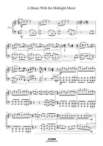 “A Dance With the Midnight Moon”钢琴谱-Cece Cervantes-免费下载-天天钢琴
