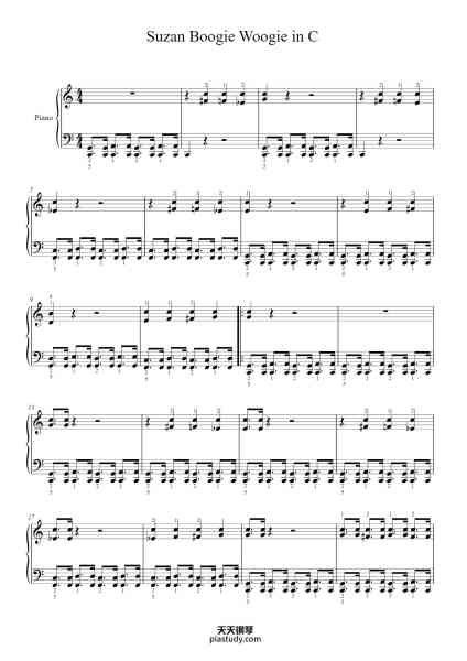 “Suzan Boogie Woogie in C”钢琴谱-Arjan Samson-免费下载-天天钢琴
