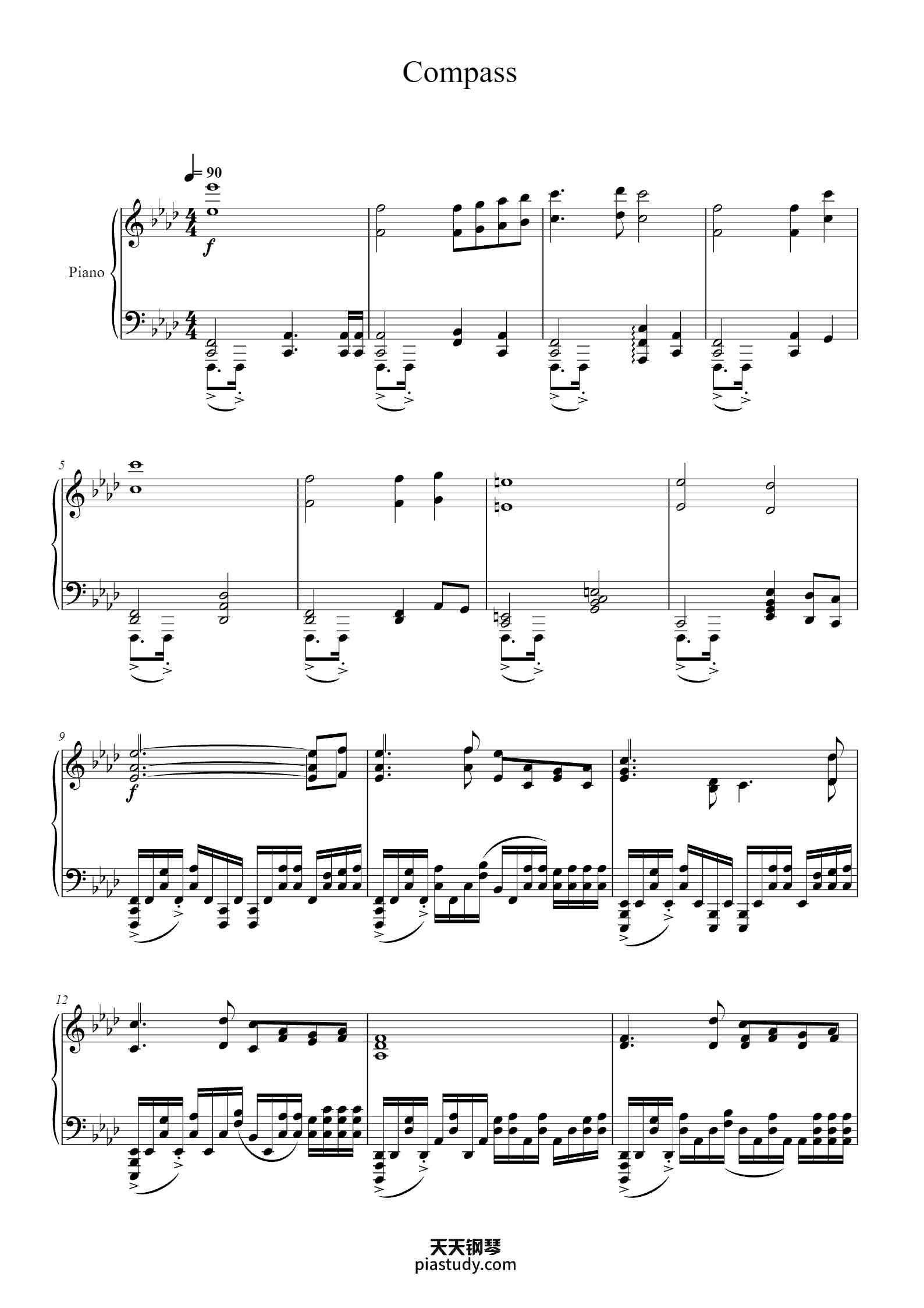 'Compass' - Piano Sheet Music By Mili | TOPiano