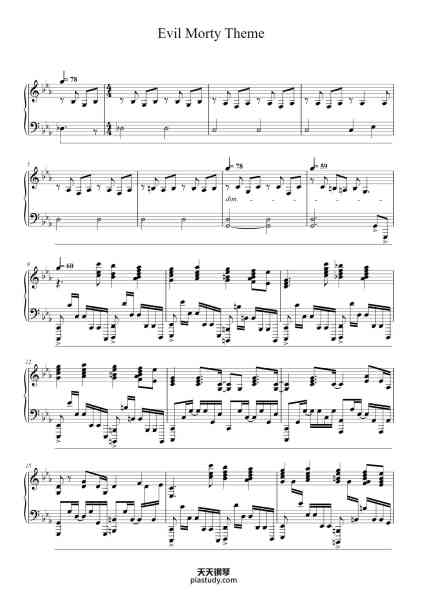 “Evil Morty Theme”钢琴谱-Blonde Redhead-免费下载-天天钢琴