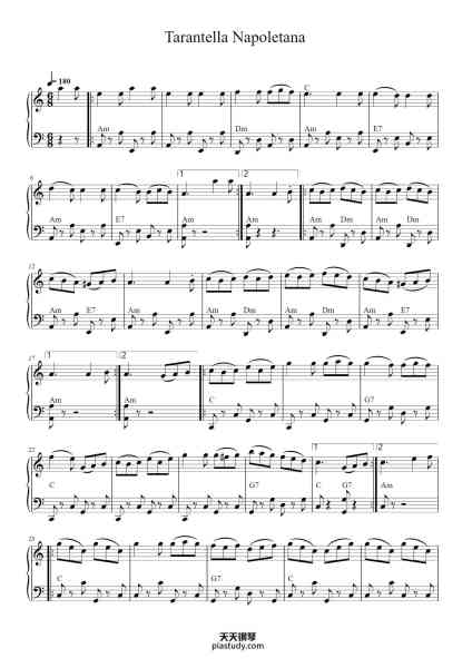 “Tarantella Napoletana”钢琴谱-Trad. Italian-免费下载-天天钢琴