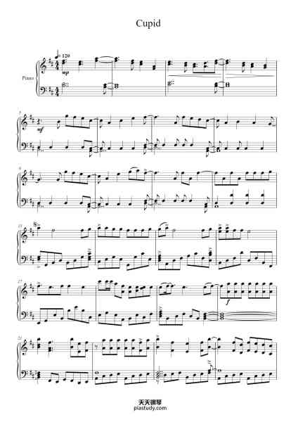 “Cupid”钢琴谱-Composed by FIFTY FIFTY
Piano Arrangement by AspKing (Musescore 4.1)-免费下载-天天钢琴