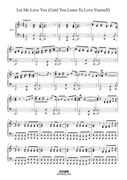 “Let Me Love You (Until You Learn To Love Yourself)”钢琴谱-Shaffer "Ne-Yo" Smith, Sia Furler, Stargate (Mikkel Storleer Eriksen & Tor Erik Hermansen), Mark Paul Hadfield, Michael Di Scala-免费下载-天天钢琴