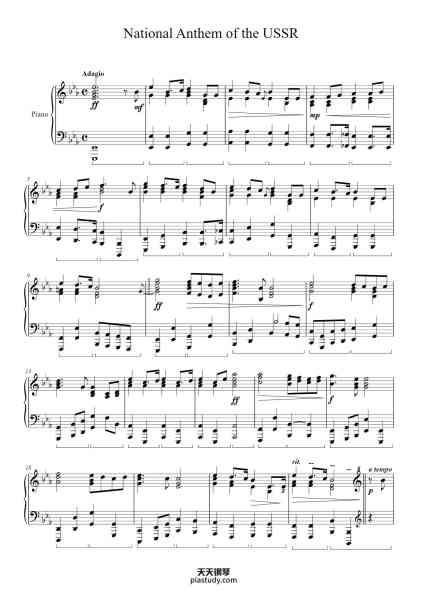 “National Anthem of the USSR”钢琴谱-Alexander Alexandrov-免费下载-天天钢琴