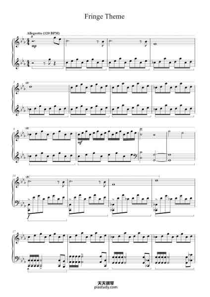 “Fringe Theme”钢琴谱-Rearranged by: Martin_S-免费下载-天天钢琴