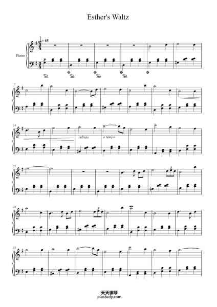 “No. 9 Esther's Waltz”钢琴谱-Esther Abrami-免费下载-天天钢琴