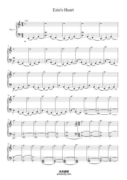 “Ezio's Heart”钢琴谱-Jesper Kyd-免费下载-天天钢琴