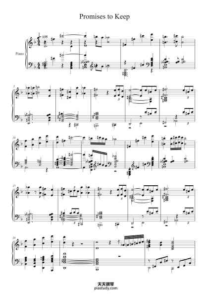 “Promises to Keep (Eden's Promise)”钢琴谱-arr.Mori Uehara
-免费下载-天天钢琴