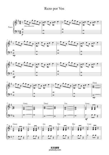 “Rezo por Vos”钢琴谱-Charly García y Luis Alberto Spinetta-免费下载-天天钢琴