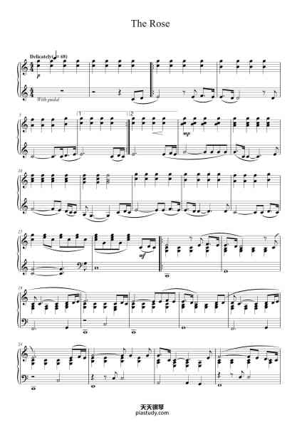 “The Rose”钢琴谱-Words and Music by
AMANDA McBROOM-免费下载-天天钢琴