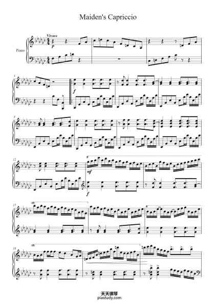 “Maiden's Capriccio - Dream Battle”钢琴谱-ZUN-免费下载-天天钢琴