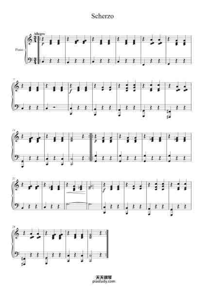“Scherzo”钢琴谱-Anton Diabelli-免费下载-天天钢琴
