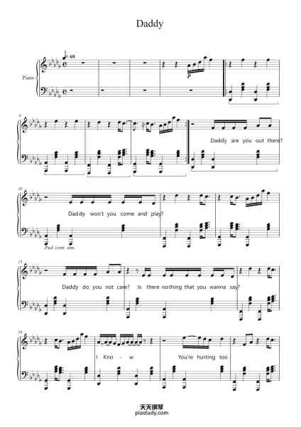 “Daddy”钢琴谱-Transcribed by Reef Gibbins
-免费下载-天天钢琴