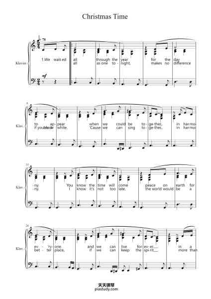 “Christmas Time”钢琴谱-Bryan Adams-免费下载-天天钢琴