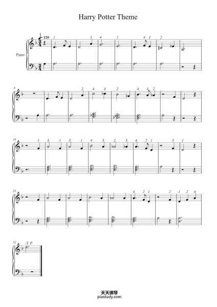 “Harry Potter Theme”钢琴谱-Alexandre Desplat-免费下载-天天钢琴