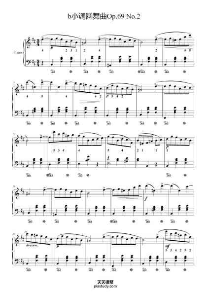“b小调圆舞曲Op.69 No.2”钢琴谱-肖邦-chopin-免费下载-天天钢琴