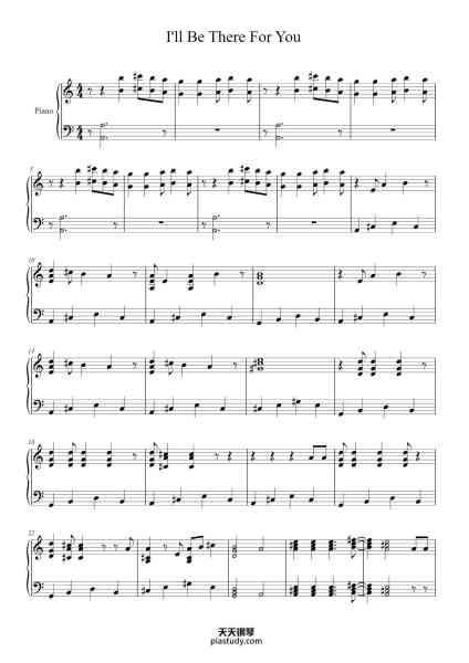 “I'll Be There For You (Friends Theme)”钢琴谱-Arr. by Kathryn Campbell-免费下载-天天钢琴