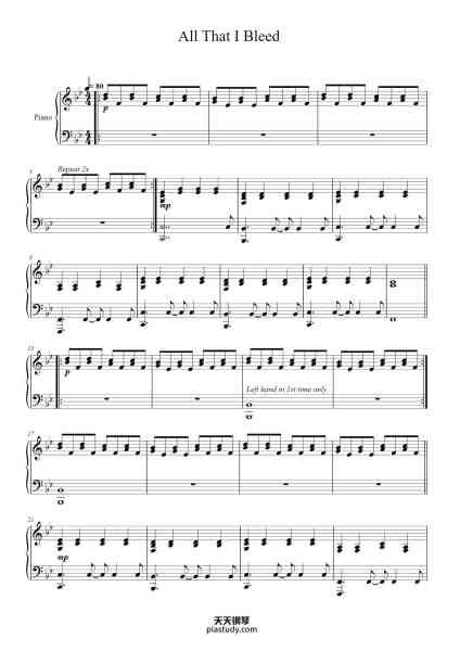 “All That I Bleed”钢琴谱-Savatage-免费下载-天天钢琴