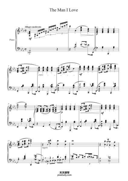 “The Man I Love”钢琴谱-George Gershwin
arr. Alan Moran-免费下载-天天钢琴