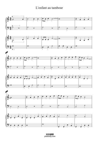 “L'enfant au tambour”钢琴谱-Léon Vasseur-免费下载-天天钢琴