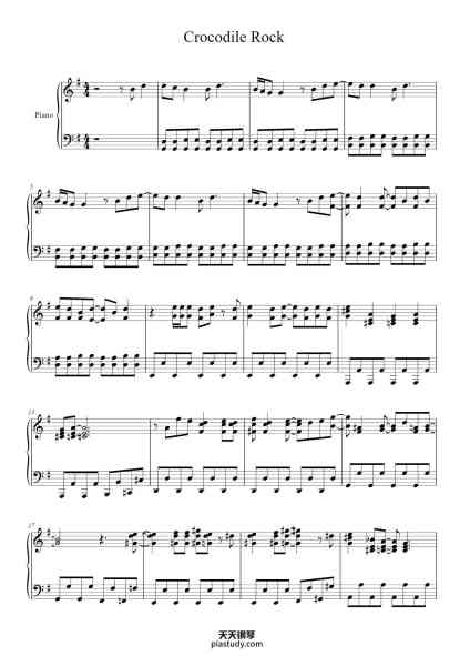 “Crocodile Rock”钢琴谱-elton jonh-免费下载-天天钢琴