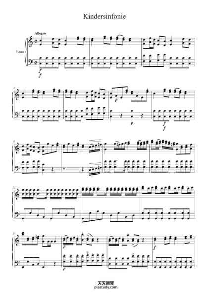 “Kindersinfonie (Toy Symphony)”钢琴谱-Migbart Hazvin-免费下载-天天钢琴