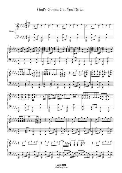 “God's Gonna Cut You Down”钢琴谱-Arr. Henri du Toit-免费下载-天天钢琴