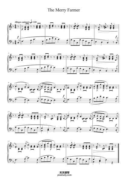 “The Merry Farmer, Op. 68, No. 10”钢琴谱-Robert Schumann-免费下载-天天钢琴